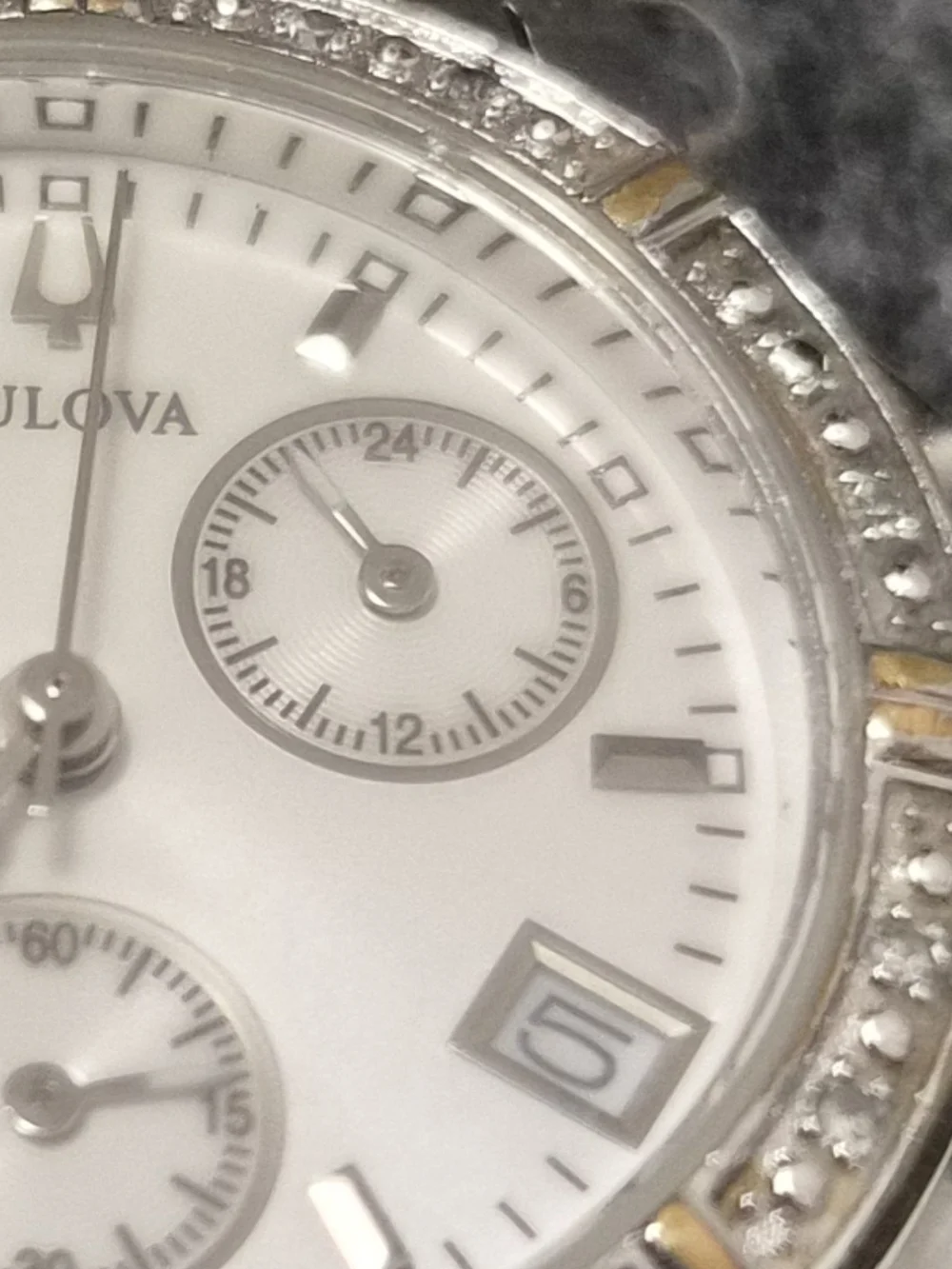 Bulova Women’s Silver Crystal Accent Chronograph Watch